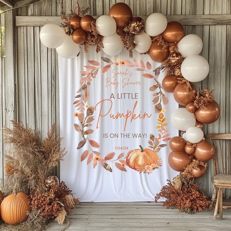 Fall Boho Baby Shower Ideas, Fall Baby Shower Ideas Decoration, A Little Pumpkin Baby Shower Theme, Fall Baby Shower Backdrop, Pumpkin Baby Shower Backdrop, Baby Shower Backdrop Ideas, Pumpkin Backdrop, Boho Pumpkin, Pregnancy Facts