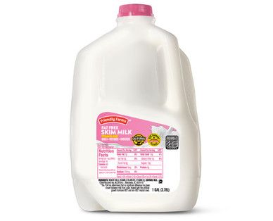 Skim Milk - Friendly Farms | ALDI US Aldi Shopping, Desks Office, Conference Tables, Skim Milk, Supplies Organization, Office Chairs, Healthy Alternatives, Kids Education, Dish Soap Bottle