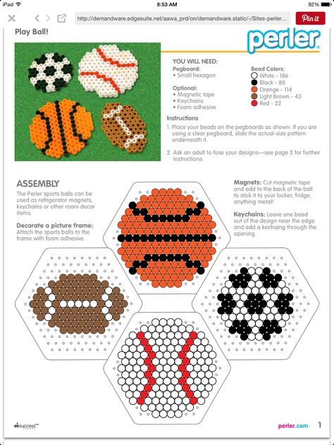 Sports Perler Bead Patterns, Volleyball Perler Bead Pattern, Baseball Perler Bead Pattern, Perler Bead Sports Balls, Perler Bead Volleyball, Soccer Ball Pixel Art, Soccer Ball Bead Pattern, Ironing Beads, Christmas Perler Beads