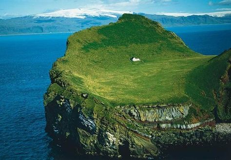 I've learned the following from commenters about this wonderful place:    Iwona Siwon:  "island of Elliðaey near Vestmannaeyjar, a small archipelag off the south coast of Iceland :)"    Juliet Farrell:  "It's Bjork's house." Bjork House, Agni Mudra, Gokayama, Beautiful Places To Live, Colorful Places, Munnar, Private Island, Archipelago, Special Places