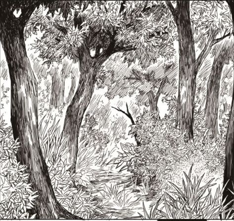 The Horizon Manga Forest, Ink Landscape, Forest Drawing, Drawing Pen, The Horizon, Pen Drawing, Moose Art, Trees, Abstract Artwork