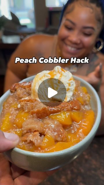 The Bléu Kitchen on Instagram: "This is definitely better then traditional Peach Cobbler! You gotta try it! Make this today for your Sunday Dinner Dessert! Recipe below:

Filling:
2 29oz cans of Peaches (drain juice of 1 can)
1/2 cup brown sugar
1/2 cup sugar
Splash of Vanilla Extract 
Cinnamon (however much you desire)
Stick of butter

Crust:
1 1/2cup Self Rising Flour
1/2cup sugar
1 1/4cup milk
Cinnamon (however much you desire)

Follow the steps in my video
Bake @ 350 degrees for 40-45mins or until crust is golden brown! My 🥷 Enjoy!!" Peach Cobbler Cups Desserts, Crusty Peach Cobbler, Peach Cobbler Recipe Videos, Peach Cobbler Dough Recipe, Canned Peach Cobbler Recipe Southern, Old Fashioned Peach Cobbler Recipe, Pineapple Cobbler Recipes, Small Peach Cobbler, Easy Peach Cobbler Recipe 4 Ingredients