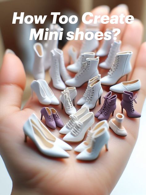 how to create miniature shoes Miniature Tutorials Step By Step, Miniature Shoes Diy, Miniature Doll Houses, How To Make Doll Shoes, Doll Miniatures Diy, Miniature Dolls How To Make, Mini Things To Make, Barbie Doll Clothes Patterns Free, How To Make Miniature Things