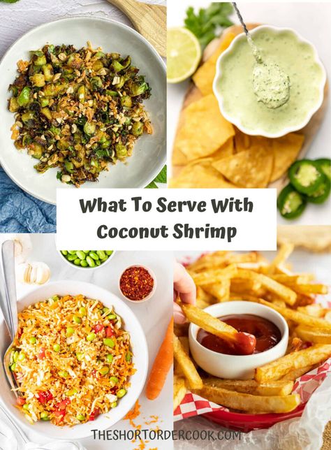 Sides For Coconut Shrimp Dinners, Coconut Shrimp Dinner Sides, What To Serve With Coconut Shrimp, Coconut Shrimp And Sides, Coconut Shrimp Salad, Shrimp Pasta Healthy, Shrimp Side Dish, Coconut Prawns, Coconut Fish