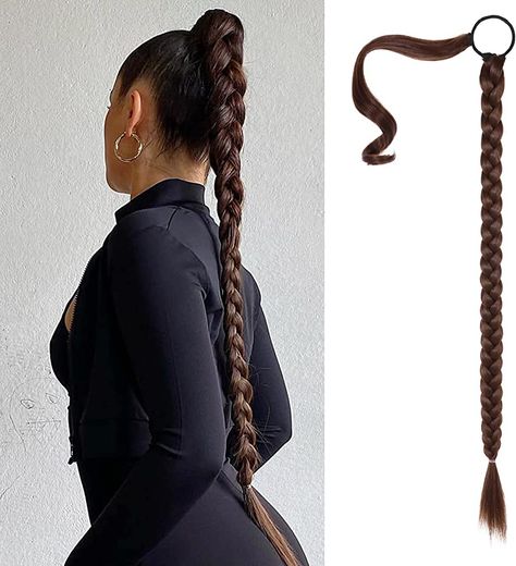 Very Long Ponytail, Long Braid With Extensions, Thick Ponytail Braid, Ponytail Extension Braid, Slick Back High Ponytail Braid, Single Long Braid, Long Single Braid Ponytail, Extra Long Braided Ponytail, Long Plait Ponytail