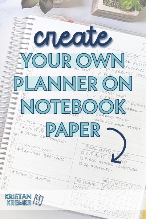 Learn how to make simple and customizable planner layouts to design your own perfect planner. Download the free printable guide and watch the video for more details! Daily Planner Ideas Student, Notebook Planner Ideas Layout, Diy Daily Planner Notebook Ideas, Functional Planner Layout, Small Planner Ideas, Planner Sheets Printables Free, Diy Planner Notebook Layout Ideas, How To Make Your Own Planner, Weekly Planning Ideas