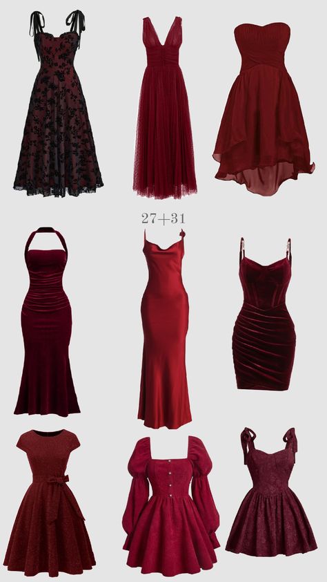 #Darkred #dresses #women Dark Red Dresses Classy, How To Style A Red Dress, Burgundy Dress Outfit, Burgundy Red Dress, Dark Red Dress, Deep Red Dress, Clothing Pattern Design, Dark Red Dresses, Trendy Outfits Indian