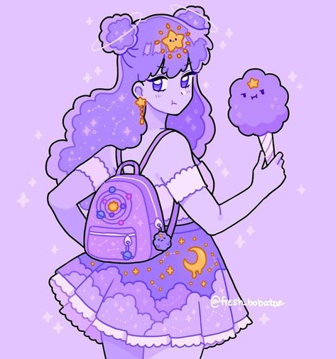 artist: fresh_bobatoe Fresh_bobatae Art, Princess Fanart, Purple Emoji, Lumpy Space, Lumpy Space Princess, Space Princess, Arte Do Kawaii, 강아지 그림, Japon Illustration