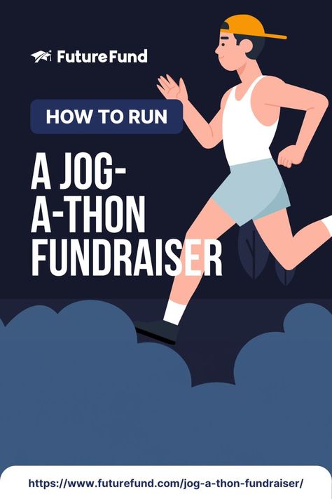 Text reads "How to Run a Jog-a-Thon Fundraiser" with an accompanying illustration of a boy jogging, portraying determination and focus during the fundraising event. Jog A Thon, Elementary School Fundraisers, Ways To Raise Money, Volleyball Serve, Movie Character Costumes, Best Superhero, Learn To Run, Extra Curricular, Fundraising Events