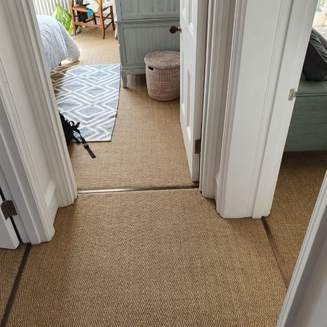 Alternative Flooring Sisal Herne 4421 Sisal Carpet Installation in Wimbledon Sisal Bedroom Carpet, Sisal Carpet Bedroom, Jute Flooring, Cottage Carpet, Sisal Flooring, Stairway Carpet, Seagrass Carpet, Alternative Flooring, Hall Flooring