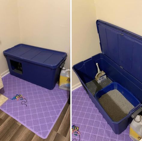 Litter Box Diy, Cat Litter Box Diy, Diy Litter Box, Kat Diy, Cat Litter Box Enclosure, Cat House Diy, Litter Box Enclosure, Cat Litter Box Furniture, Cat Enclosure