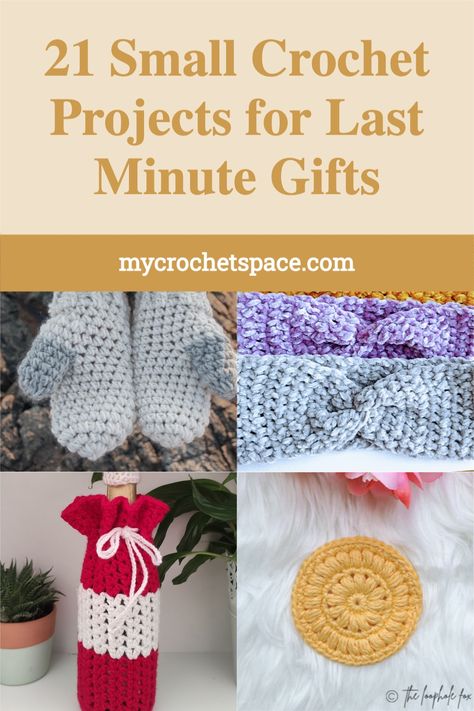 Crocheted Gifts For Friends, Crochet Family Gifts, Small Crochet Projects For Men, Small Practical Crochet Projects, Crochet For Sister, Beginner Crochet Gift Ideas, Crochet Christmas Gifts For Coworkers, Small Crochet Gifts For Women, Crochet Gift For Sister