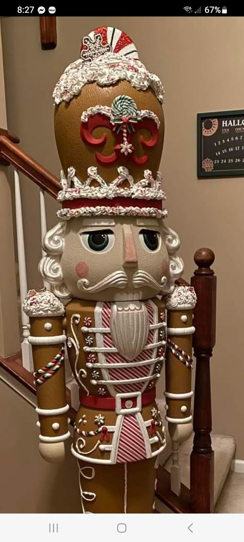 Nutcracker Window Display, Gingerbread Nutcracker Diy, Walmart Nutcracker, Nutcracker Diy, Gingerbread Nutcracker, Nutcracker Ideas, Gingerbread Inspiration, Nutcracker Decor, Nutcracker Christmas Decorations