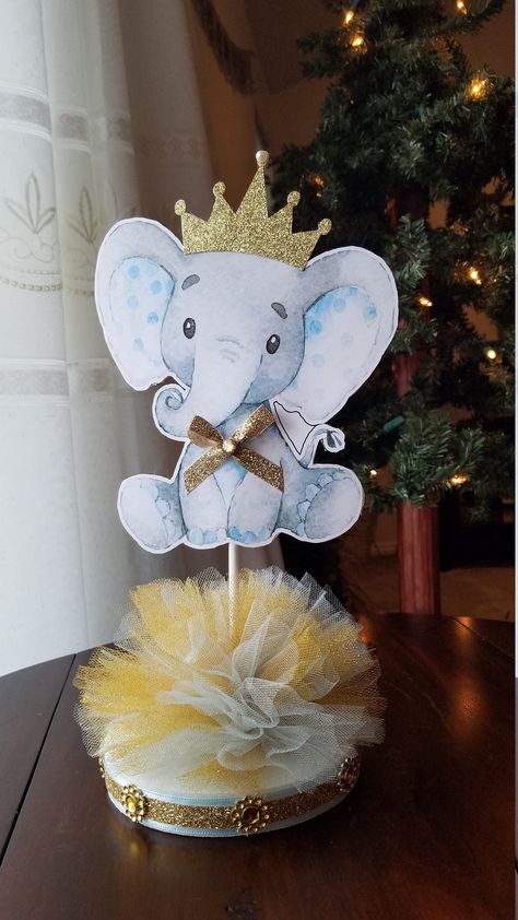 Elephant Baby Shower Centerpieces, Baby Shower Center, Baptism Themes, Deco Cake, Elephant Cake Toppers, Boy Baby Shower Centerpieces, Peanut Baby Shower, Elephant Baby Shower Decorations, Elephant Cake