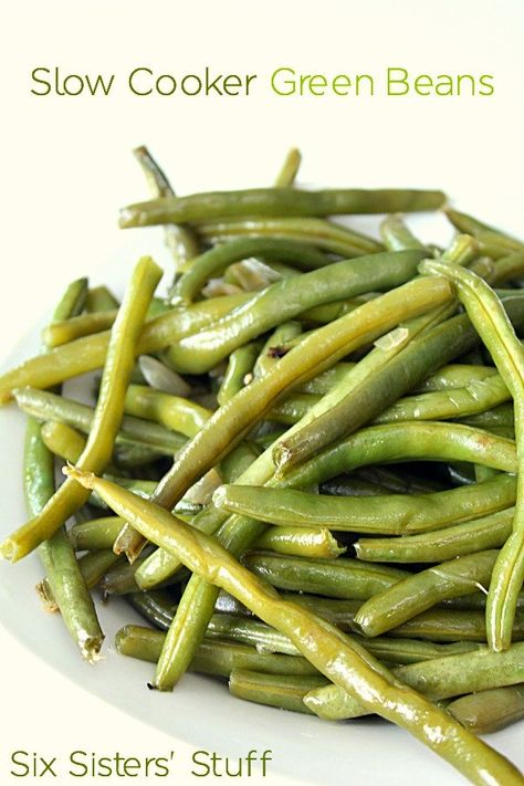 Slow Cooker Green Bean Recipes, Crockpot Green Beans, Slow Cooker Green Beans, Cooking Fresh Green Beans, Veggie Bites, Crockpot Ideas, Fresh Green Beans, Green Bean Recipes, Crock Pot Slow Cooker