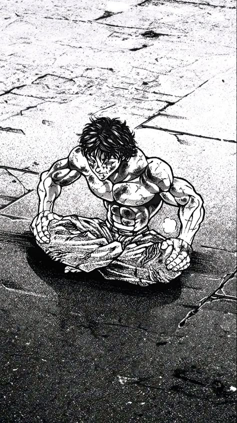 Baki Hanma Wallpaper Iphone, Baki Manga Panels, Baki Hanma Icons, Bjj Aesthetic, Baki Hanma Manga, Baki Pfp, Cartoon Gym, Baki Wallpaper, Bjj Wallpaper