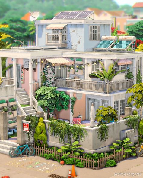 Tomarang Apartments || no CC Hello! I built another apartament building in Tomarang, the world that came with The Sims 4 For Rent EP! I wanted to create a more colorful and alive build so I used many cute colors! This build has 2 units and it has room for a total of 6 sims. What do you think about this build? ✨ 📽️ Speedbuild available ✅ Playtested ⬇️ Trayfiles Tomarang Apartments || Residential Rental 🔸20x20 lot 🔸114,718 $ 🔸2 units #TheSims4 Sims 4 Tomarang Apartment, Sims 4 Rental Apartments, Sims Rental Ideas, Sims 4 Tomarang Build, Tomarang Apartments, Sims 4 Residential Rental, Tomarang House The Sims 4, For Rent Sims 4, Sims 4 Tomarang House