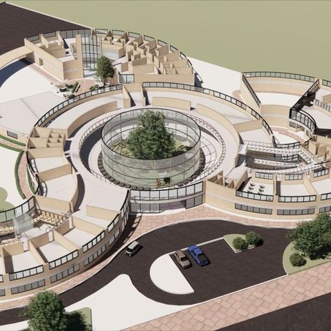 Designing new age schools for blind students. Semi Circle Architecture, Flow Concept Architecture, Circle Architecture, Circle Building, Island Architecture, Circular Buildings, Campus Design, Concept Models Architecture, Architecture Drawing Plan