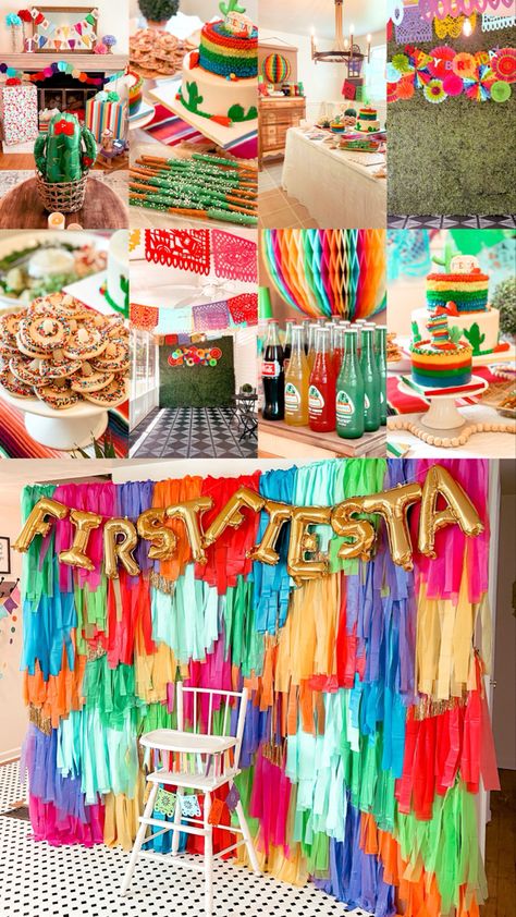 Cinco Birthday Theme, Pinata Theme Party, 5 De Mayo Birthday Party Ideas, Taco Bout Being One, Fiesta Theme Decor, Fiesta Uno Party 1st Birthdays, Mexico Birthday Party, Fifth Fiesta Birthday, Taco Themed Party Decorations