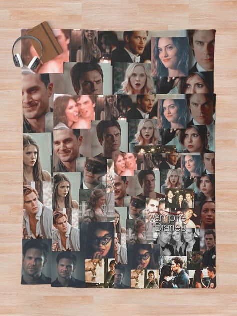 Vampire Diaries Collage, Blankets For Sale, Vampire Diaries, Photo Collage, Chloe, Throw Blanket, It Cast, Room Decor, Collage