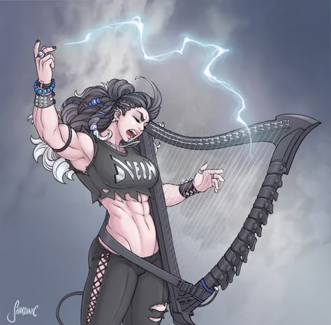 Brütal Legend, Yasha Nydoorin, Brutal Legend, Arte Heavy Metal, Dnd Bard, Critical Role Characters, Critical Role Art, The Mighty Nein, Critical Role Fan Art