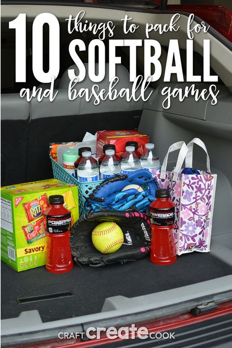 Snack Ideas For Softball Team, Softball Mom Hacks, Snacks For Softball Team, Softball Opening Day Ideas Fun, Snacks For Softball Tournaments, What To Pack For Softball Tournament, What To Pack In Softball Bag, Travel Softball Packing, Softball Wagon Ideas