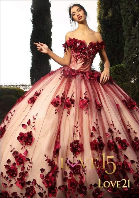 Red Quince Dress, Lavender Prom Dress Long, Burgundy Quinceanera Dresses, Vestido Charro, Xv Dresses, Quinceanera Themes Dresses, Red Quince, Lavender Prom Dresses, Quinceñera Dresses