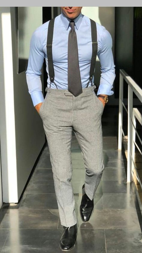 Mens Outfits Dressy, Suspenders Men Fashion, Aesthetics Business, Business Woman Aesthetic, Suspenders Outfit, Fashion Fotografie, Business Quote, Herren Style, Woman Aesthetic