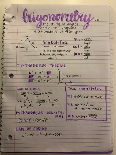 Math Study Notes, Algebra Notes, Notebook Study, Math Study Guide, Geometry Notes, College Ruled Paper, Math Tips, Teaching Math Strategies, Ink Bleed