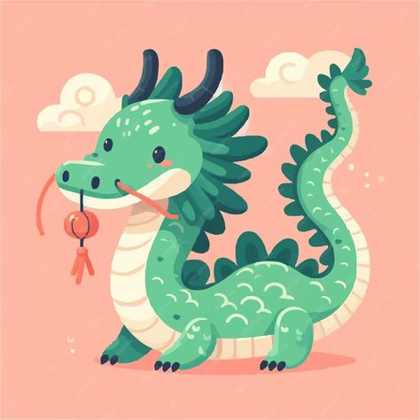 Premium Vector | A kawaii chinese dragon with various style Mythology Illustration, Mystical Creature, Dragon Chino, Chinese Calendar, Cute Dragon, Flat Design Illustration, Cute Dragons, Stationery Templates, Mystical Creatures