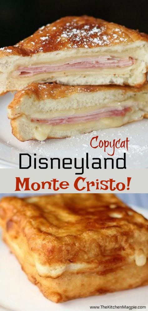 Monte Cristo Sandwich, Best Sandwich Recipes, Summer Sandwiches, Gourmet Sandwiches, Disneyland Food, Deli Sandwiches, Copykat Recipes, Copycat Restaurant Recipes, Healthy Sandwiches