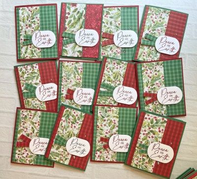 Tree Christmas Cards Handmade, Stamp A Stack Christmas Cards, Stampin Up Joy Of Christmas Dsp Cards, Christmas Card Layouts Templates, Joy Of Christmas Stampin Up Cards, Simple Homemade Christmas Cards, Joy Of Christmas Dsp Stampin Up Cards, Quick Christmas Cards, Christmas Card Sketches