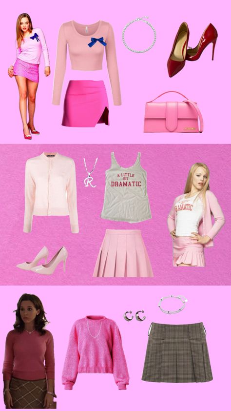 mean girls halloween costume inspo 💗🎃 halloween is in 5 months but idc #halloween #halloweencostumeinspo #meangirls #meangirlshalloweencostume #pink #onwednesdayswewearpink Mean Girls Outfits Halloween, Mean Girl Halloween Costumes, Karen Mean Girls Outfit, Mean Girls Aesthetic Outfits, Mean Girl Outfit, Mean Girls Costume Ideas, Regina George Halloween Costume, Mean Girls Halloween Costume, Mean Girls Halloween Costumes