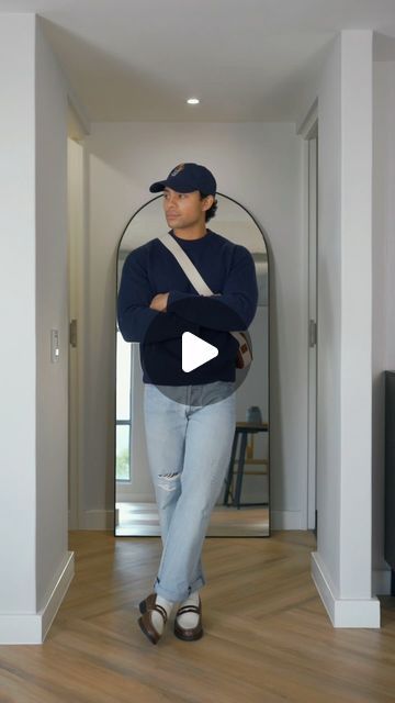 Ethan Kieffer on Instagram: "GRWM styling my Levi’s 501s | simple outfit | details in the caption 🤝🏽  Outfit Breakdown: Jeans: @levis 501 Vest: @sleeperonline  Belt: @gant  Loafers: @dukedexter  Fragrance: @aesopskincare  Knit: @cosstores  Cap: @poloralphlauren  Bag: @jacquemus   - #springfashion #ootd #grwm #simplefits #minimalfashion #summerfashion #easyfashion #oldmoneystyle #minimalhouse1 #bluejeans"