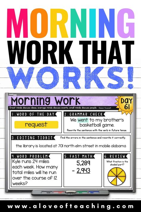 Mornings in the classroom can be full of chaos and excitement, but they don't have to be. With some fun and engaging morning work ideas that keep kids entertained and ready to take on the day, you will be able to find a little extra time to take care of some last-minute prep. Setting your routine early on in the year will set you up for success for the next 9 months. It's a great way for you to set the tone for the day and get your students focused and ready to learn. #MorningWorkIdeas Paperless Morning Work, March Classroom Activities, February Classroom Activities, November Classroom, January Classroom, October Classroom, Morning Work Activities, Math Spiral Review, February Classroom