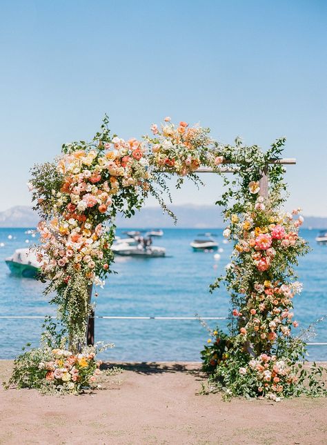 Martha Weddings, Bespoke Wedding Stationery, Groom And Groomsmen Attire, Lake Tahoe Weddings, Tahoe Wedding, Relaxed Wedding, Ceremony Inspiration, Ceremony Arch, Martha Stewart Weddings