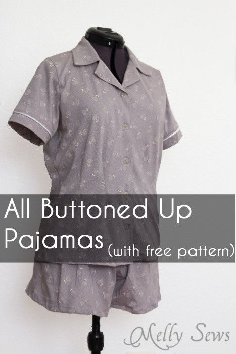 Sew a Ladies Pajama Top and shorts with FREE patterns (for a limited time) from Melly Sews Pajama Top Pattern, Pajama Shirt Pattern, Pajamas Shorts Pattern, Peasant Top Pattern, Top Pattern Sewing, Melly Sews, Button Up Pajamas, Pajama Pattern, Sew Ins