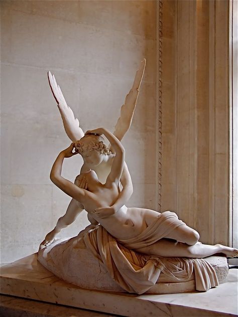 Psyche Revived by Cupid's Kiss by Antonio Canova Arm Tattoo Reference, Eros Tattoo, Psyche Revived By Cupid's Kiss, Cupid's Kiss, Left Arm Tattoo, Deity Worship, Human Proportions, Ethereal Core, European Life