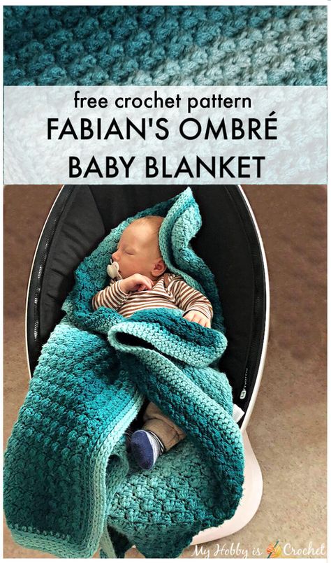 My Hobby Is Crochet: Fabian's Ombré Baby Blanket - Free Crochet Pattern Crochet Blanket Multi Color Yarn, Color Changing Yarn Crochet Blanket, Crochet No Holes Blanket, Variegated Yarn Blanket, Variegated Yarn Crochet Patterns Afghan, Ombre Yarn Crochet Patterns Free, Free Crochet Afghan Patterns Variegated Yarn, No Holes Crochet Blanket Patterns Free, Ombre Yarn Crochet Blanket