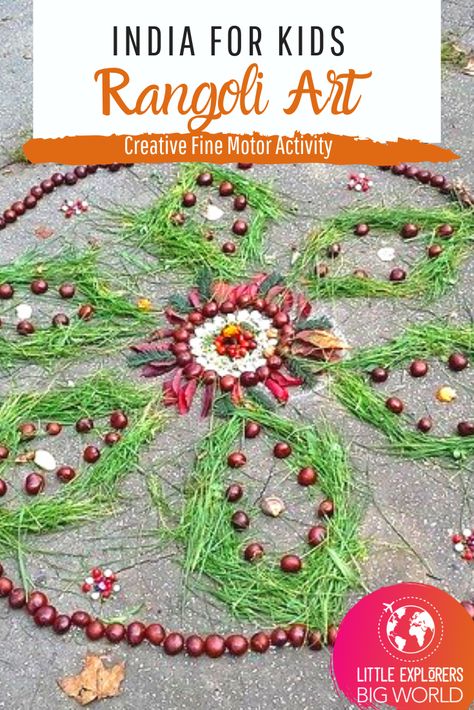 India for Kids: Rangoli Art India Eyfs Activities, India Theme Preschool Activities, India Stem Activities, India Theme Preschool, India Crafts For Kids, Kids Rangoli, Nursery Class Diwali Activity, Diwali For Kids, Teaching Culture