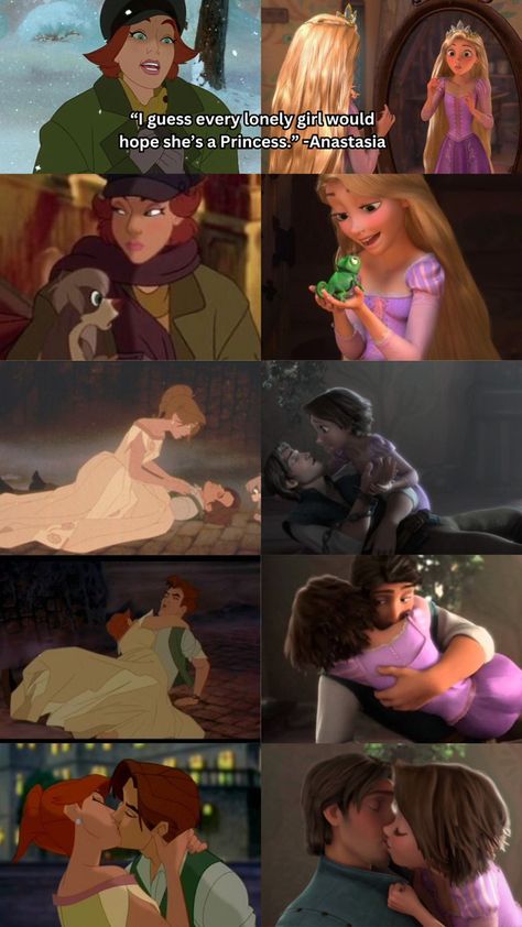 Rapunzel And Eugene Fan Art Love, Disney Ships Fanart, Disney Couples Fanart, Romance Fanart, Ships Fanart, Disney Anastasia, Anastacia Disney, Princess Anastasia, Disney Romance