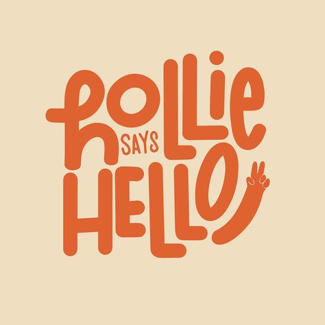 Logo work I did for Hollie Says Hello. Playful Handmade typography logo design. Let's work together! email me at madebyhana1@gmail.com Logo Design Creative Company, Good Typography Design, Oo Logo Typography, Unique Logos Creative, Fun Type Design, Childish Logo Design, Logo Design Two Words, Fun Logo Fonts, Playful Typography Logo