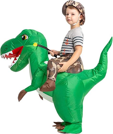 Adult Halloween Party Games, All Black Halloween Costume, Adult Dinosaur Costume, Costume Dinosaure, Kids Dinosaur Costume, Sibling Halloween Costumes, Inflatable Dinosaur Costume, Inflatable Dinosaur, Old Halloween Costumes