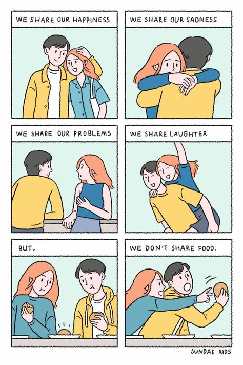 SUNDAE KIDS : ILLUSTRATOR Sundae Kids, Comics Ideas, Relationship Comics, Cute Couple Comics, Couples Comics, Comics Love, Cute Couple Drawings, Cartoons Love, Cute Love Stories