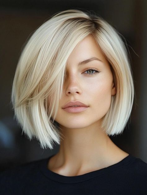 Cute Pixie Cut Ideas for Women with Fine Hair Bob Hairstyles For Very Fine Hair, Short Blonde Bobs For Thick Hair, Medium Length Bob For Fine Hair, Short One Length Bob Hairstyles, Short Bobs Fine Hair, Blond Bobs For Fine Hair, Blonde Bob Plus Size, One Length Bob Haircut, Sharp Blonde Bob