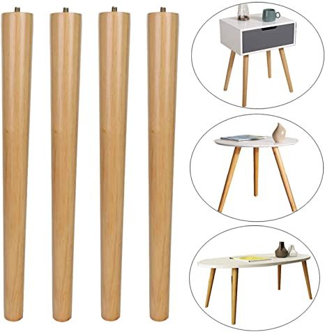 AmazonSmile: MEETWARM 16 inch Table Legs Wood Furniture Legs Tapered Round for Coffee End Tables Side Table Chair Mid-Century Modern DIY Furniture Leg Natural M8 Hanger Bolts, Set of 4 : Home & Kitchen Table Legs Wood, Modern Dining Bench, Wooden Furniture Legs, Wood Furniture Legs, Hanger Bolts, Furniture Leg, Retro Renovation, Modern Style Furniture, Diy End Tables