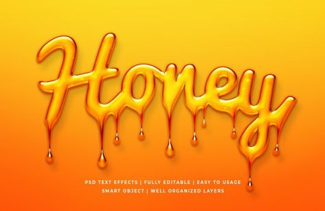 Honey text effect | Premium Psd #Freepik #psd #character #typography #alphabet #font Honey Pancakes, Honey Bottles, Photoshop Text Effects, Best Script Fonts, Grayscale Image, Alphabet Font, Honey Mustard Dressing, Photoshop Text, Typography Alphabet