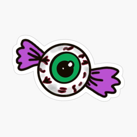 Get my art printed on awesome products. Support me at Redbubble #RBandME: https://www.redbubble.com/i/sticker/Candy-Eyeball-by-NCCArt/152652983.EJUG5?asc=u Eye Candy Tattoo Idea, Eyeball Candy, Candy Tattoo, Candy Eyeballs, Candy Paint, Halloween Eyeballs, Halloween Stickers, Cricut Ideas, Halloween Art