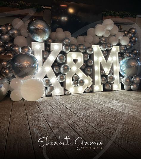 M And K Letters Together, Party Rental Ideas, Luxury Event Decor, Wooden Lights, Evening Vibes, Rose Gold Wedding Decor, Rental Ideas, Corporate Events Decoration, Statement Decor