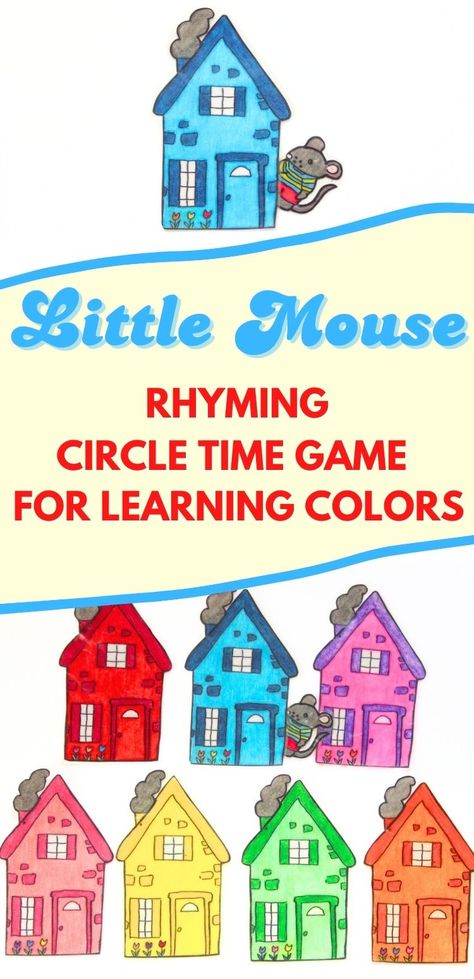 Little Mouse, Little Mouse.... Activity for Learning Colours. Fun learning activity for toddlers and preschoolers to learn colors. Circle time game for day cares and preschools. Colours For Preschool, Mouse Activities For Preschool, Mouse Count Activities Preschool, Preschool Circle Time Games, Name Games For Kids Circle Time, Pre K Games Circle Time, Color Games For Preschoolers Circle Time, Circle Time Math Games Preschool, Toddler Learning Activities Printables